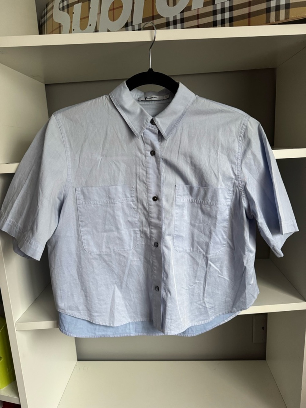 T by Alexander Wang Cropped Button Down